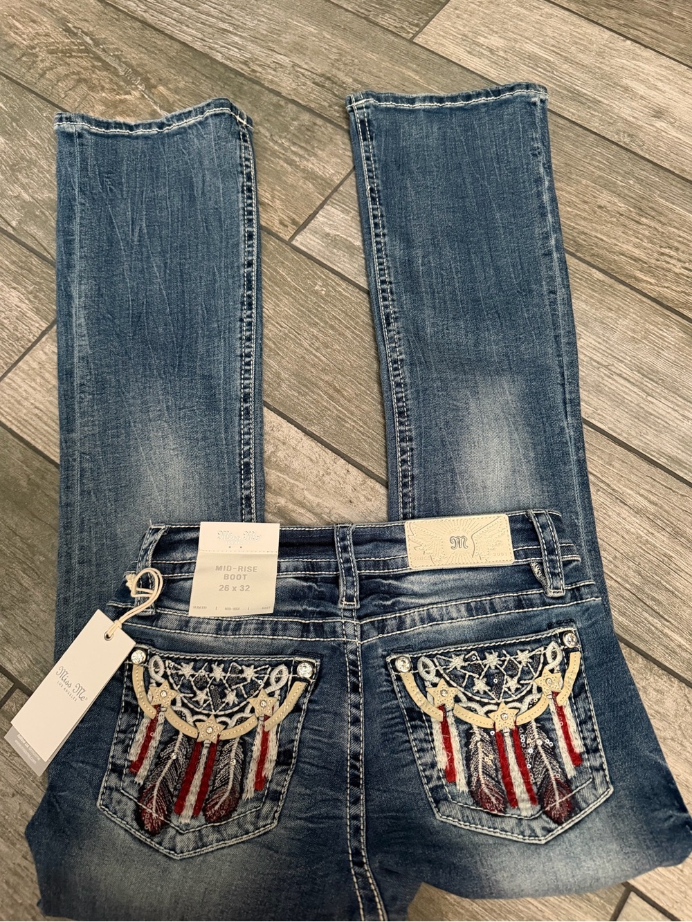 NWT Miss Me American Dreamcatcher Boot Cut Jeans - Picture 2 of 4